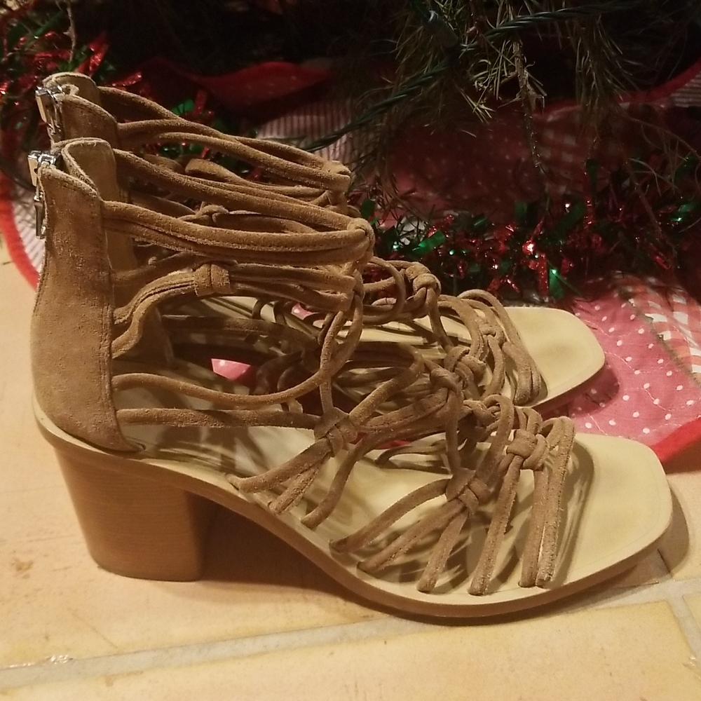 Rag and Bone Camille Knotted Suede Chunk Heel Sandals Size 41